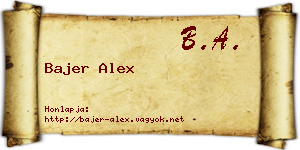 Bajer Alex névjegykártya